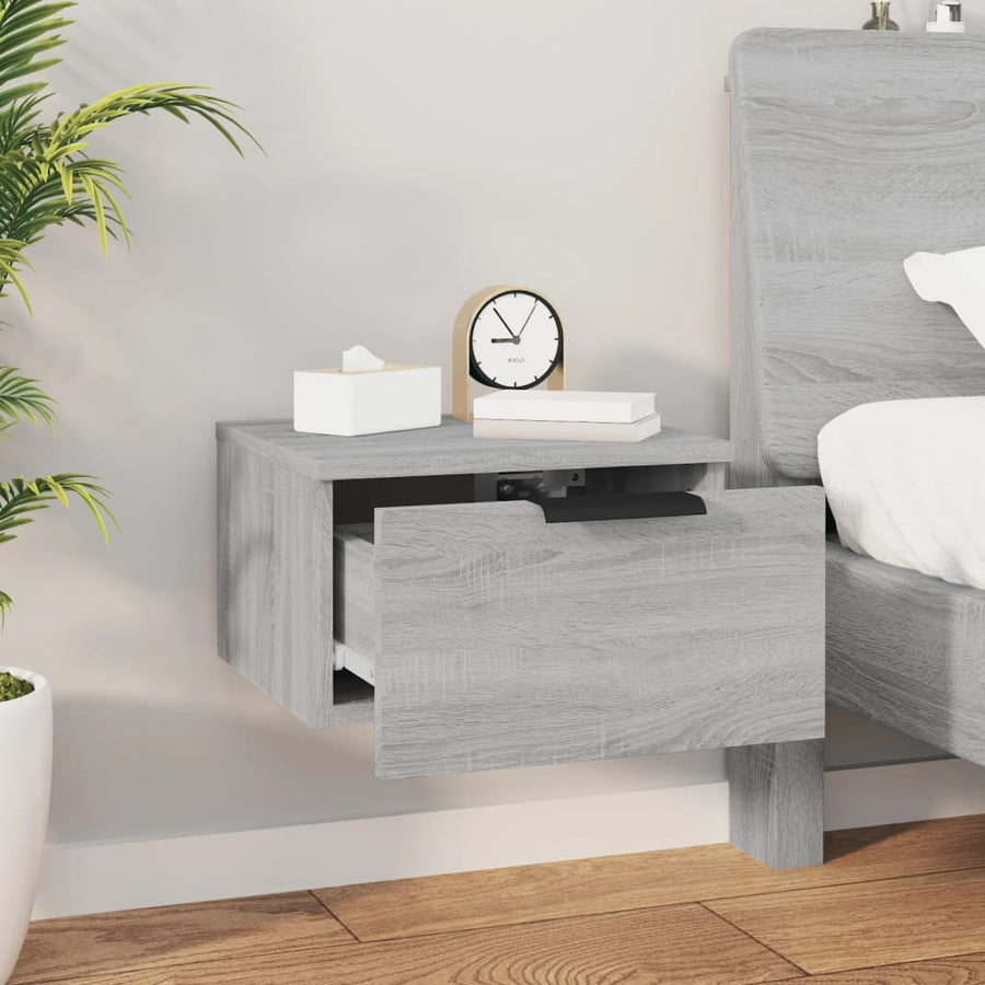 Nachtkastjes 2 st wandgemonteerd 34x30x20 cm grijs sonoma eiken Grijs sonoma