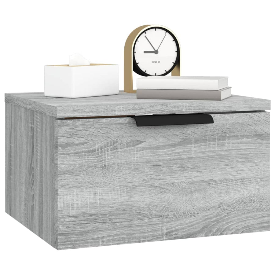 Nachtkastjes 2 st wandgemonteerd 34x30x20 cm grijs sonoma eiken Grijs sonoma
