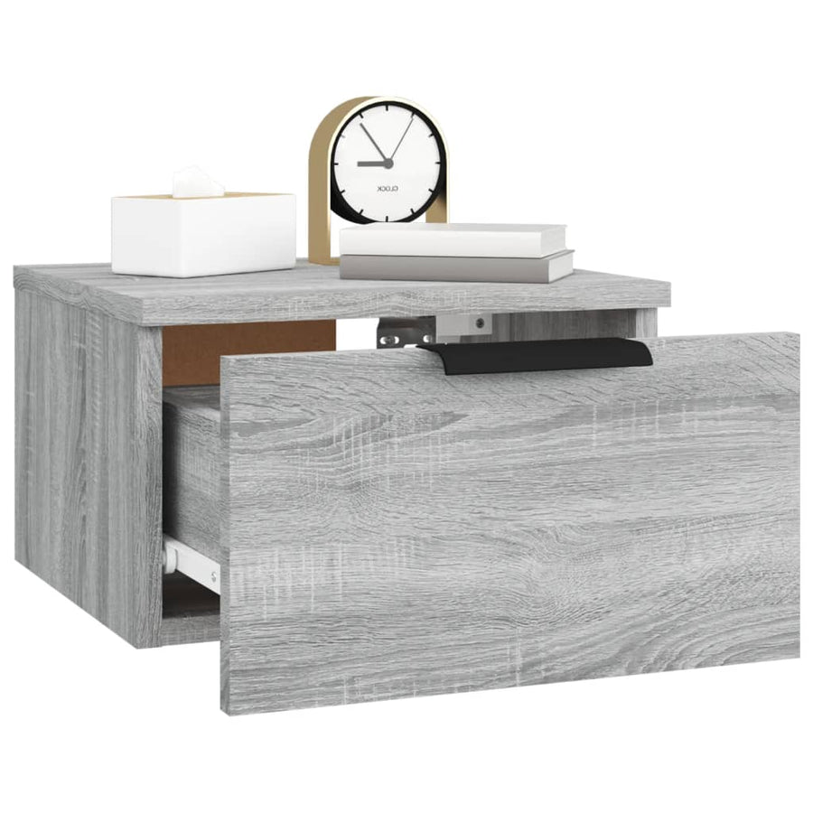Nachtkastjes 2 st wandgemonteerd 34x30x20 cm grijs sonoma eiken Grijs sonoma