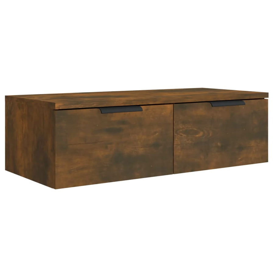 Wandkast 68X30X20 Cm Bewerkt Hout Kleurig Gerookt eiken