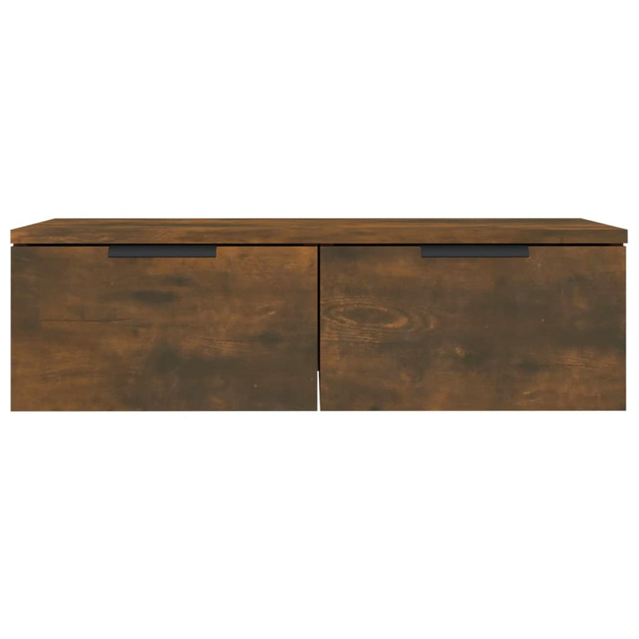 Wandkast 68X30X20 Cm Bewerkt Hout Kleurig Gerookt eiken