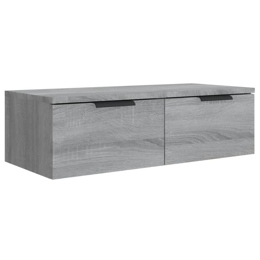 Wandkast 68X30X20 Cm Bewerkt Hout Grijs Sonoma Eikenkleurig