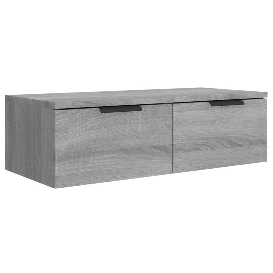Wandkast 68X30X20 Cm Bewerkt Hout Grijs Sonoma Eikenkleurig