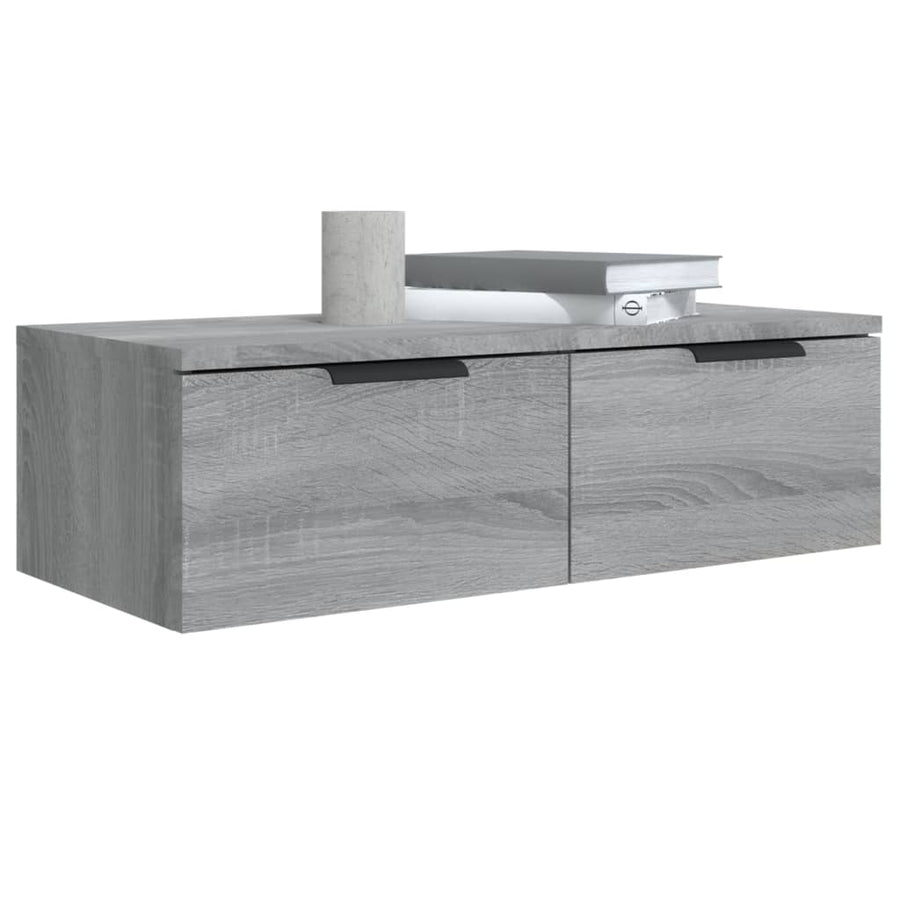 Wandkast 68X30X20 Cm Bewerkt Hout Grijs Sonoma Eikenkleurig
