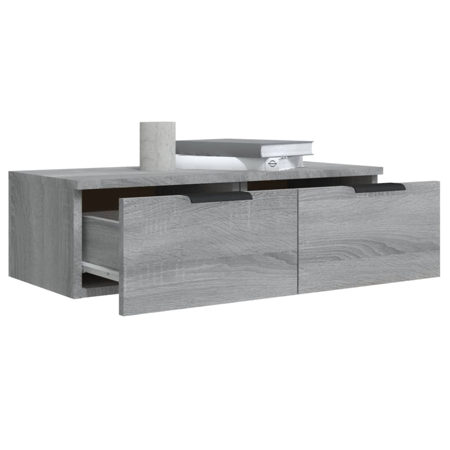 Wandkast 68X30X20 Cm Bewerkt Hout Grijs Sonoma Eikenkleurig