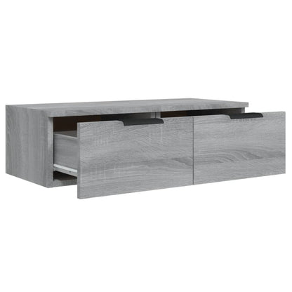 Wandkast 68X30X20 Cm Bewerkt Hout Grijs Sonoma Eikenkleurig