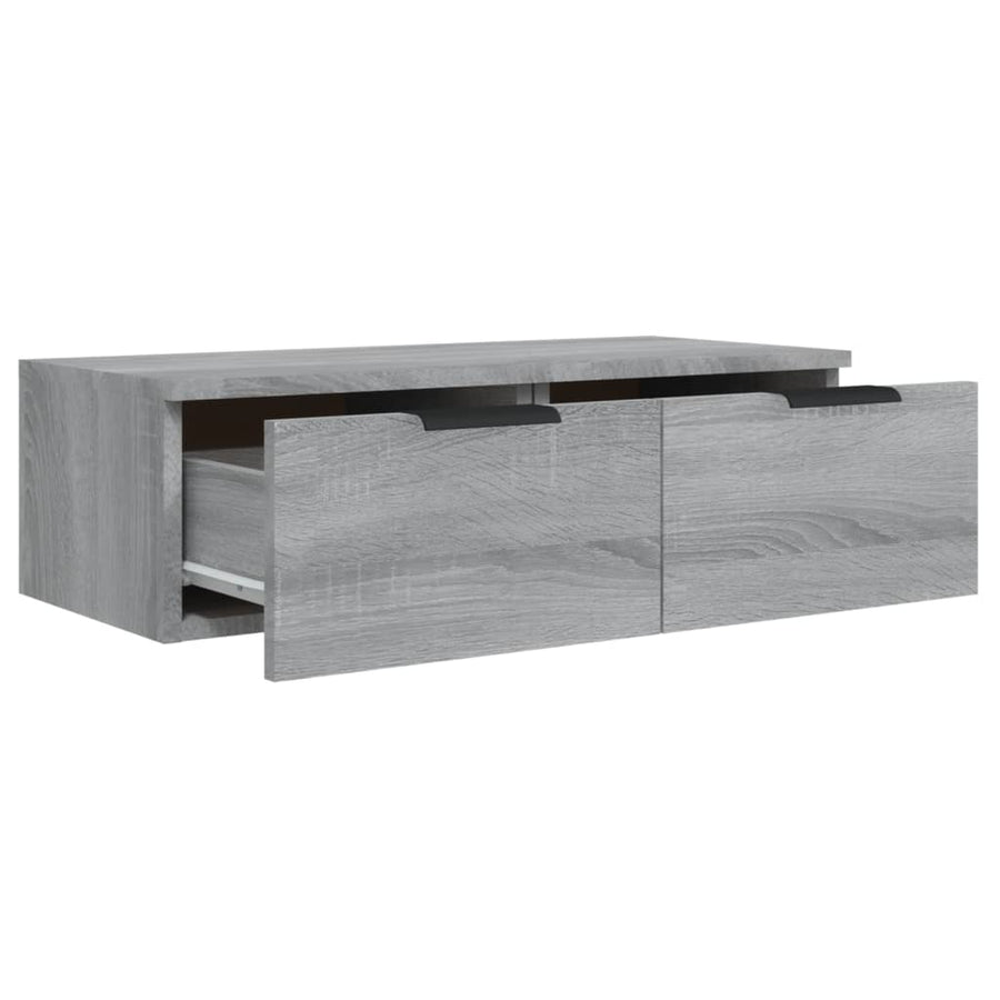 Wandkast 68X30X20 Cm Bewerkt Hout Grijs Sonoma Eikenkleurig