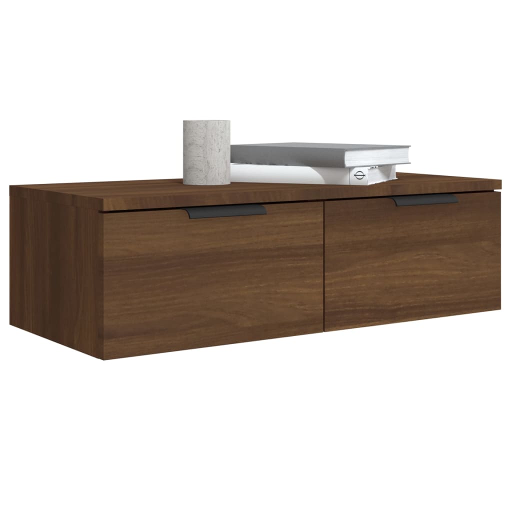 Wandkast 68X30X20 Cm Bewerkt Hout Bruineikenkleurig