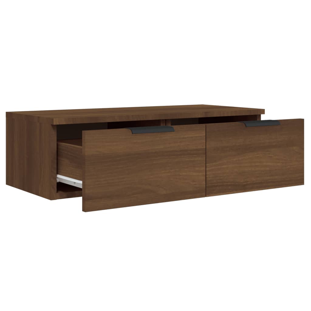 Wandkast 68X30X20 Cm Bewerkt Hout Bruineikenkleurig