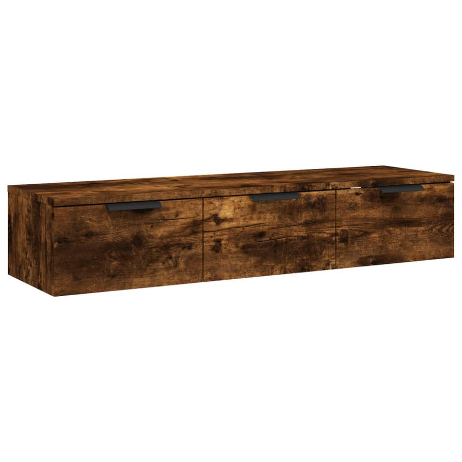 Wandkast 102X30X20 Cm Bewerkt Hout Gerookt Eikenkleurig