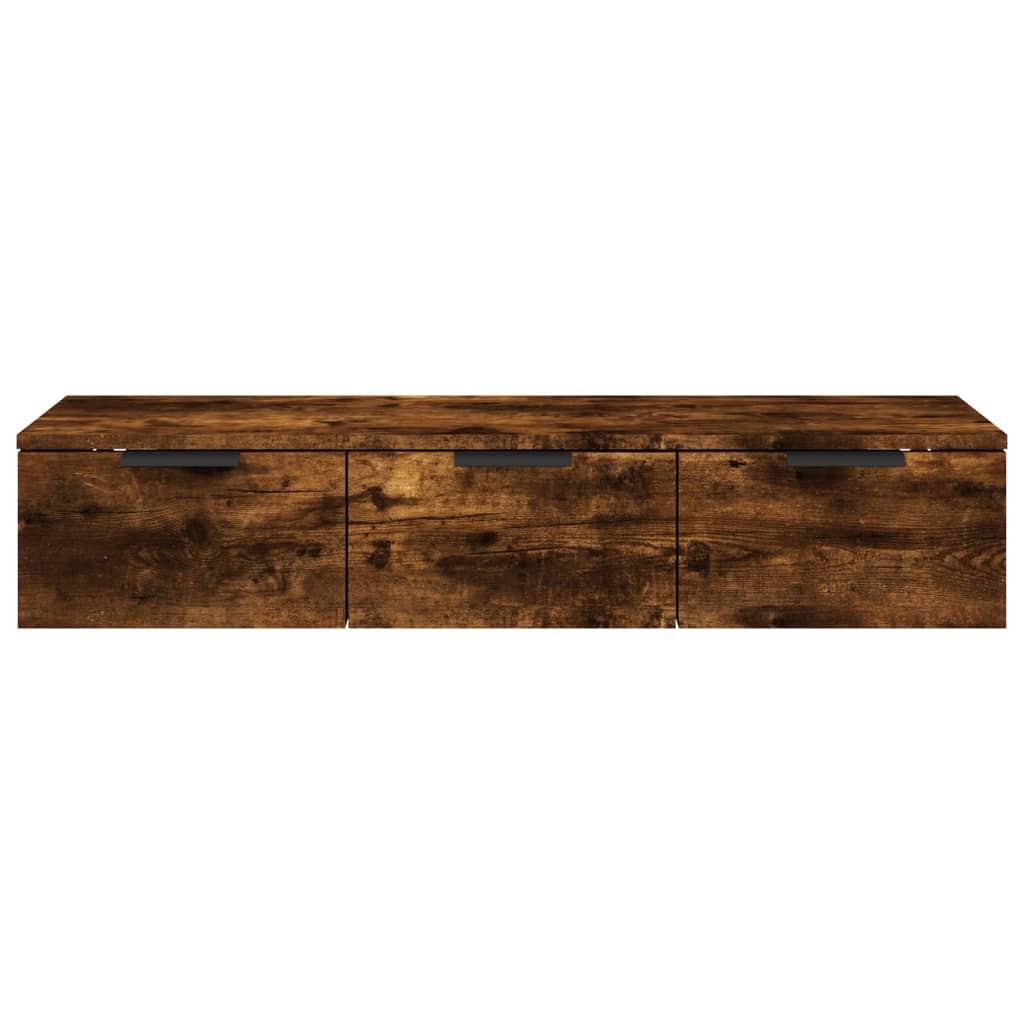 Wandkast 102X30X20 Cm Bewerkt Hout Gerookt Eikenkleurig