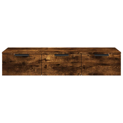 Wandkast 102X30X20 Cm Bewerkt Hout Gerookt Eikenkleurig