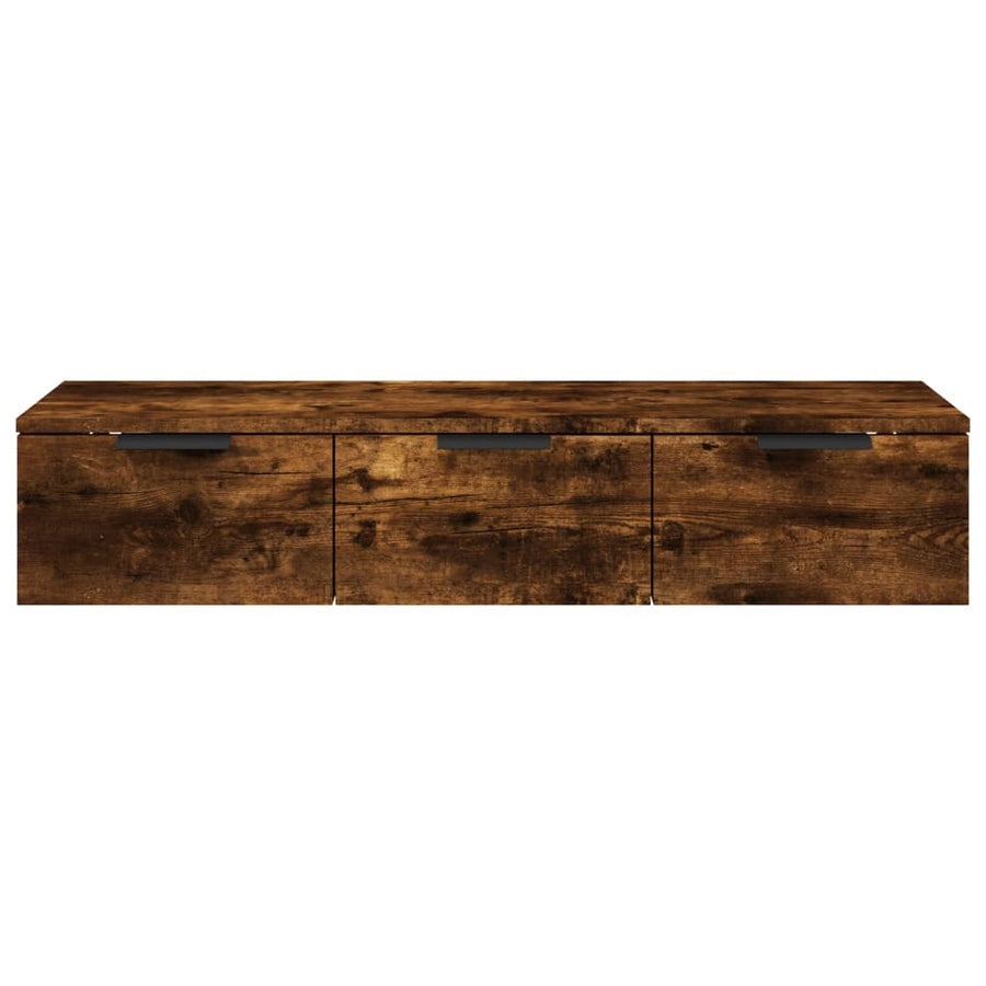 Wandkast 102X30X20 Cm Bewerkt Hout Gerookt Eikenkleurig