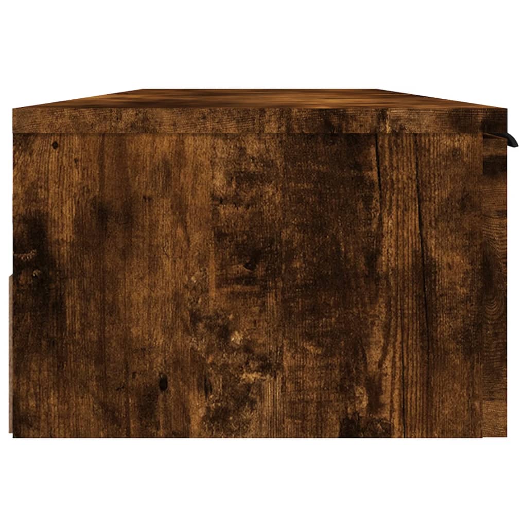 Wandkast 102X30X20 Cm Bewerkt Hout Gerookt Eikenkleurig