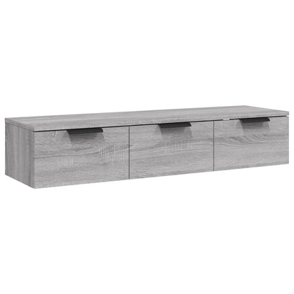 Wandkast 102X30X20 Cm Bewerkt Hout Grijs Sonoma Eikenkleurig