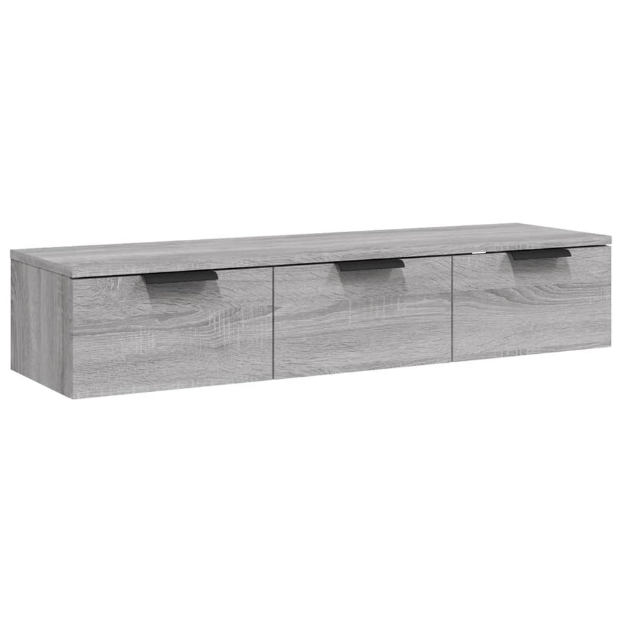 Wandkast 102X30X20 Cm Bewerkt Hout Grijs Sonoma Eikenkleurig