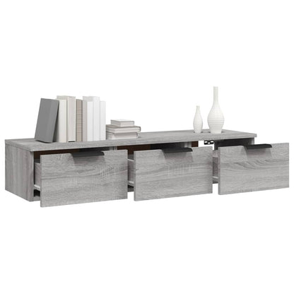 Wandkast 102X30X20 Cm Bewerkt Hout Grijs Sonoma Eikenkleurig