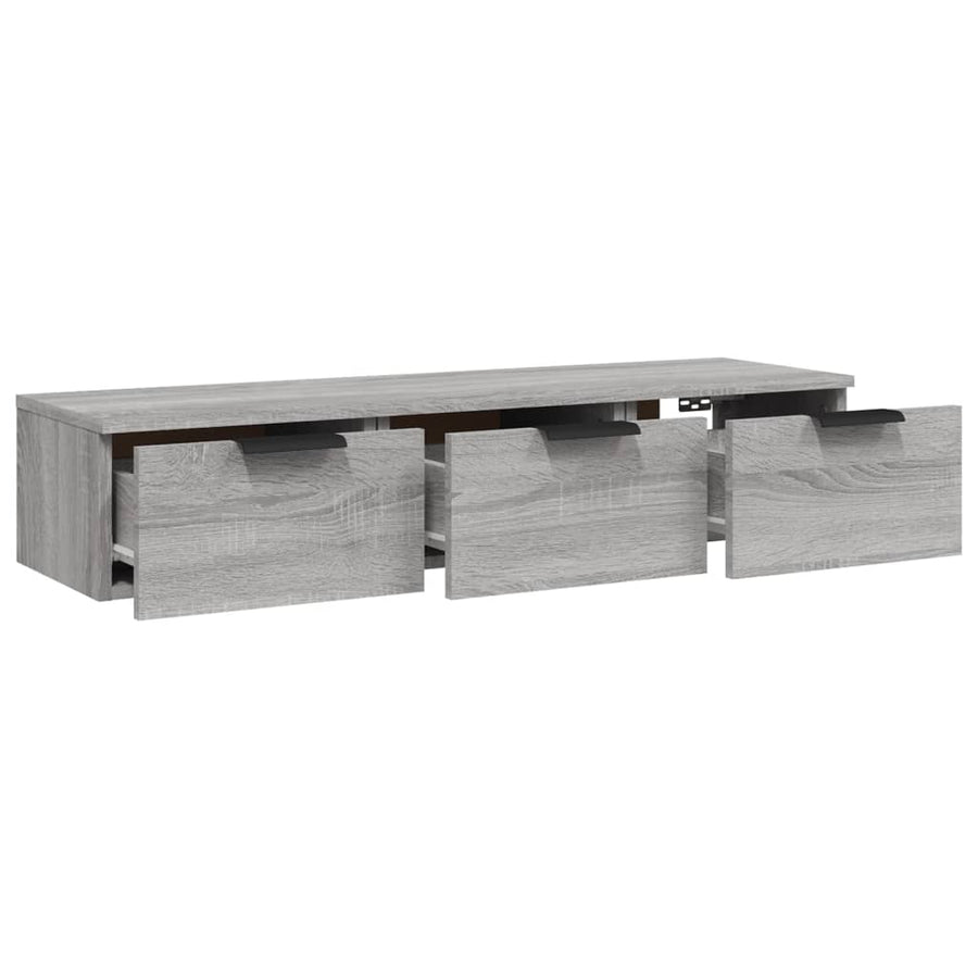Wandkast 102X30X20 Cm Bewerkt Hout Grijs Sonoma Eikenkleurig