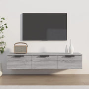 Wandkast 102x30x20 cm bewerkt hout grijs eiken