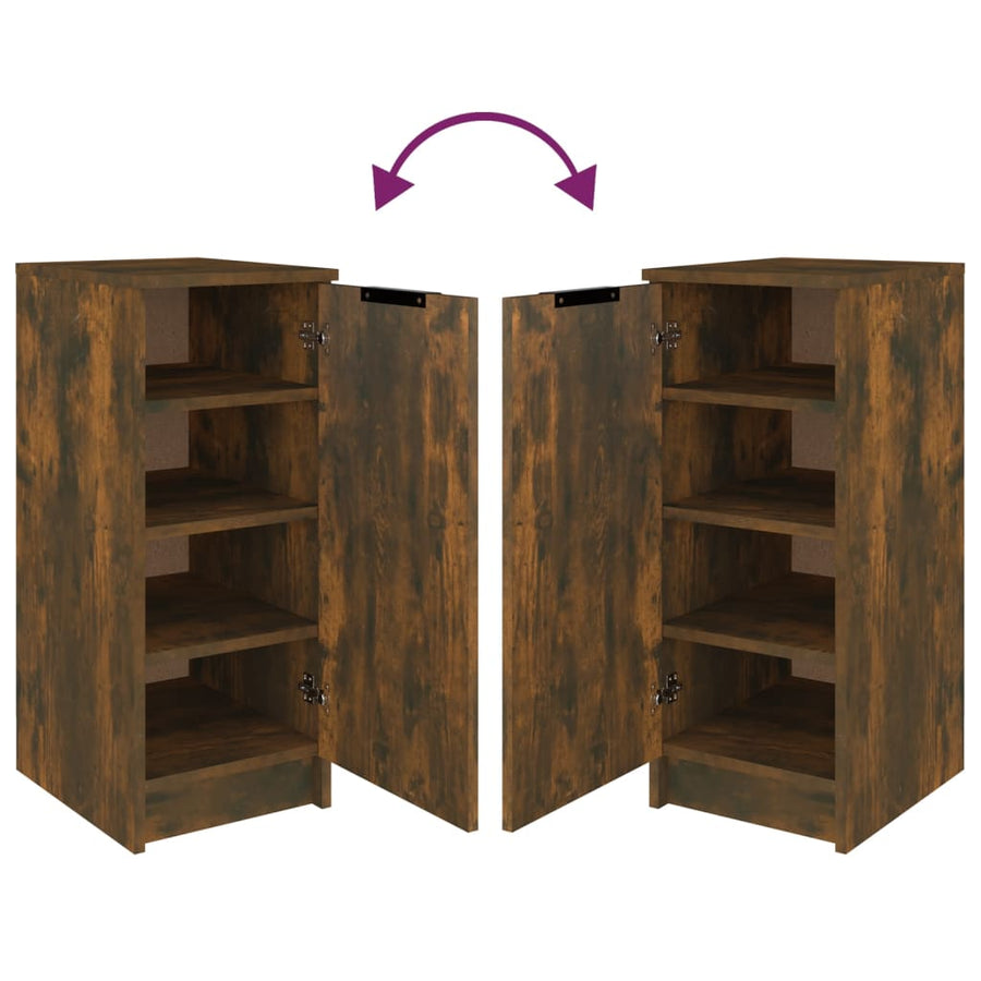 Schoenenkast 30X35X70 Cm Bewerkt Hout Gerookt Eikenkleurig
