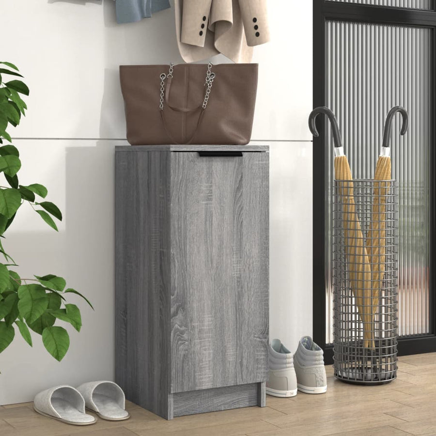 Schoenenkast 30X35X70 Cm Bewerkt Hout Eikenkleurig Grijs sonoma