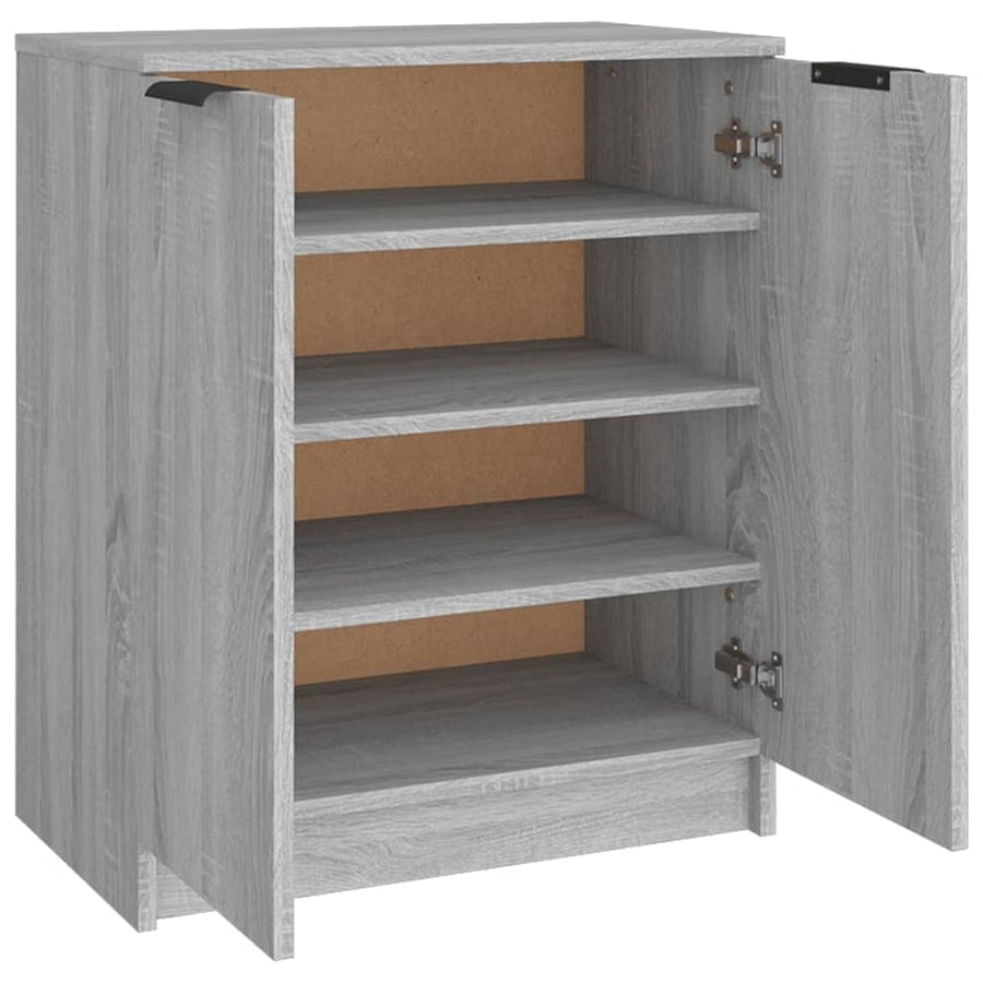 Schoenenkast 59X35X70 Cm Bewerkt Hout Grijs Sonoma Eikenkleurig