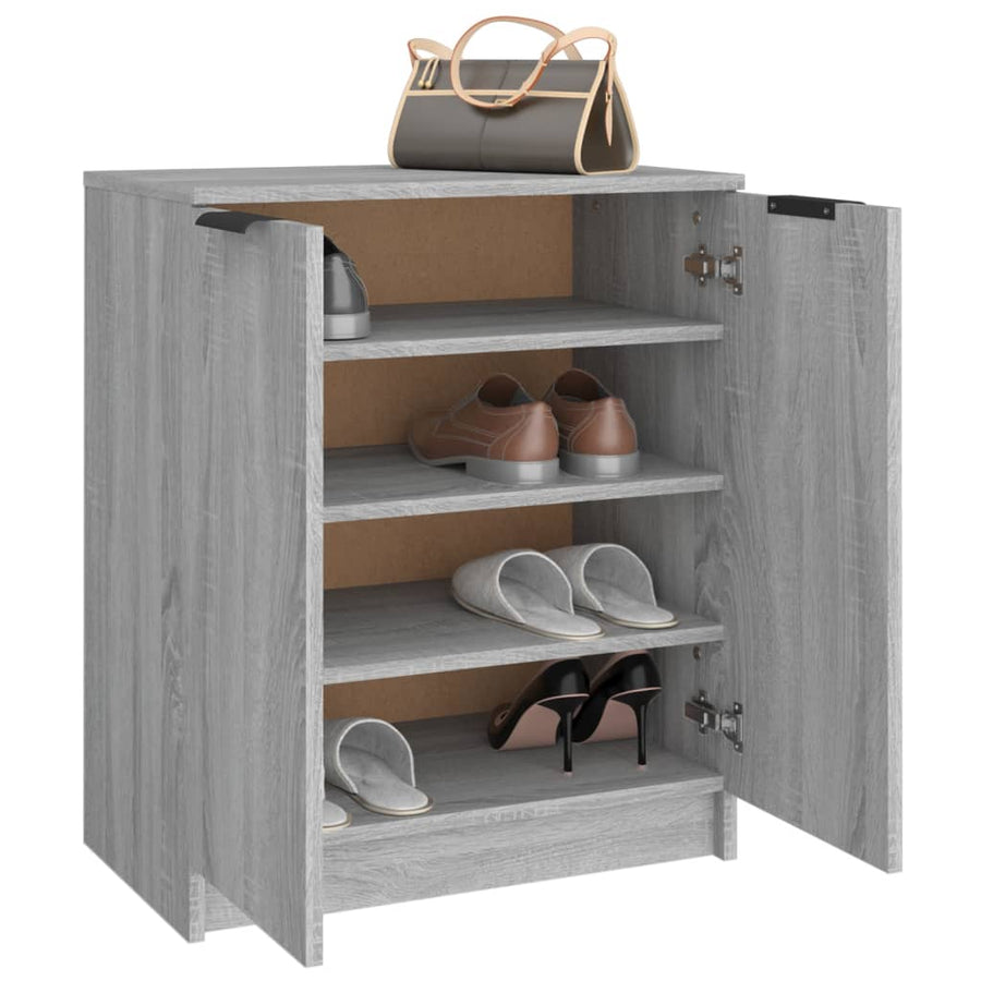 Schoenenkast 59X35X70 Cm Bewerkt Hout Grijs Sonoma Eikenkleurig