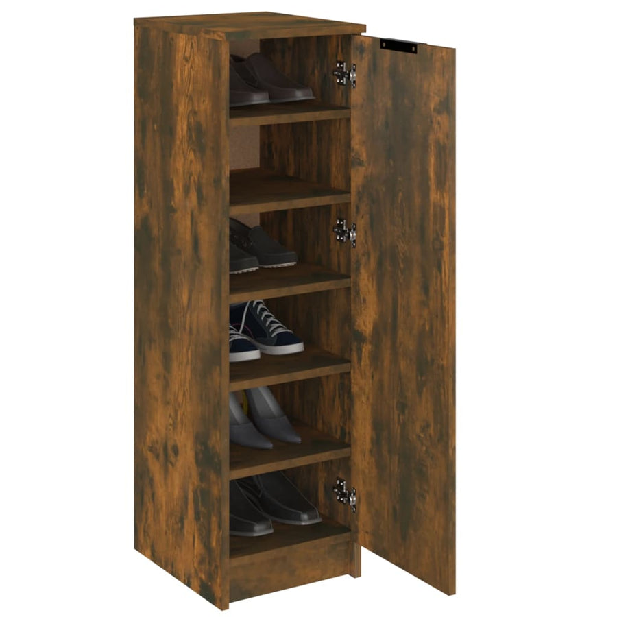 Schoenenkast 30X35X100 Cm Bewerkt Hout Gerookt Eikenkleurig