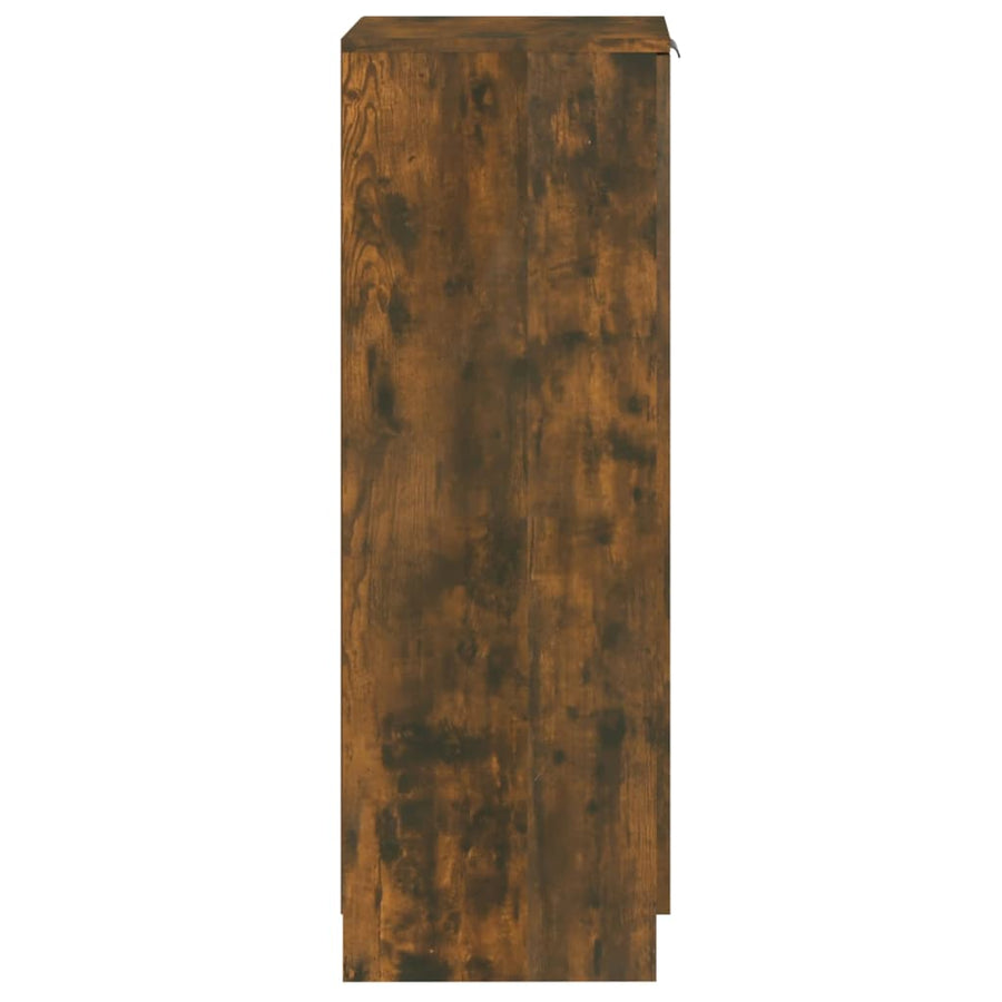 Schoenenkast 30X35X100 Cm Bewerkt Hout Gerookt Eikenkleurig