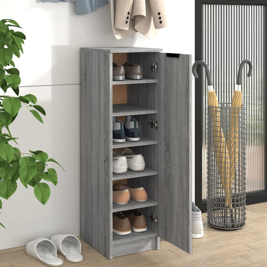 Schoenenkast 30X35X00 Cm Bewerkt Hout Eikenkleur Grijs sonoma