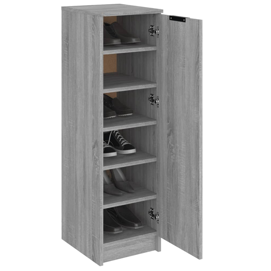 Schoenenkast 30X35X00 Cm Bewerkt Hout Eikenkleur Grijs sonoma