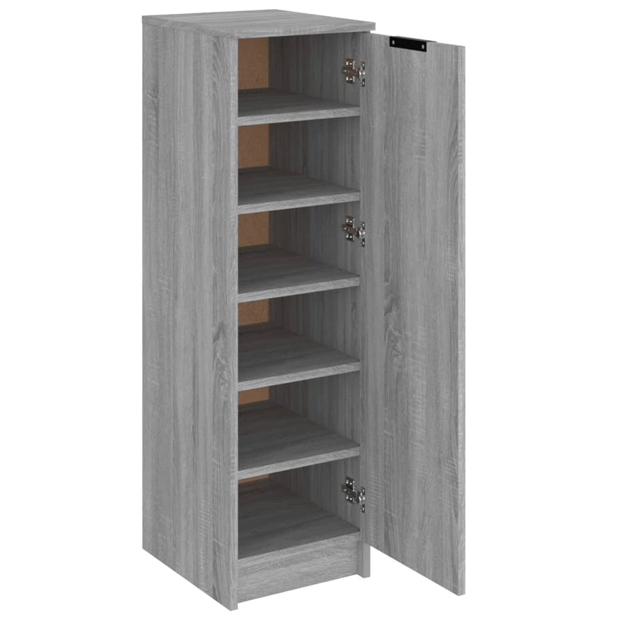 Schoenenkast 30X35X00 Cm Bewerkt Hout Eikenkleur Grijs sonoma