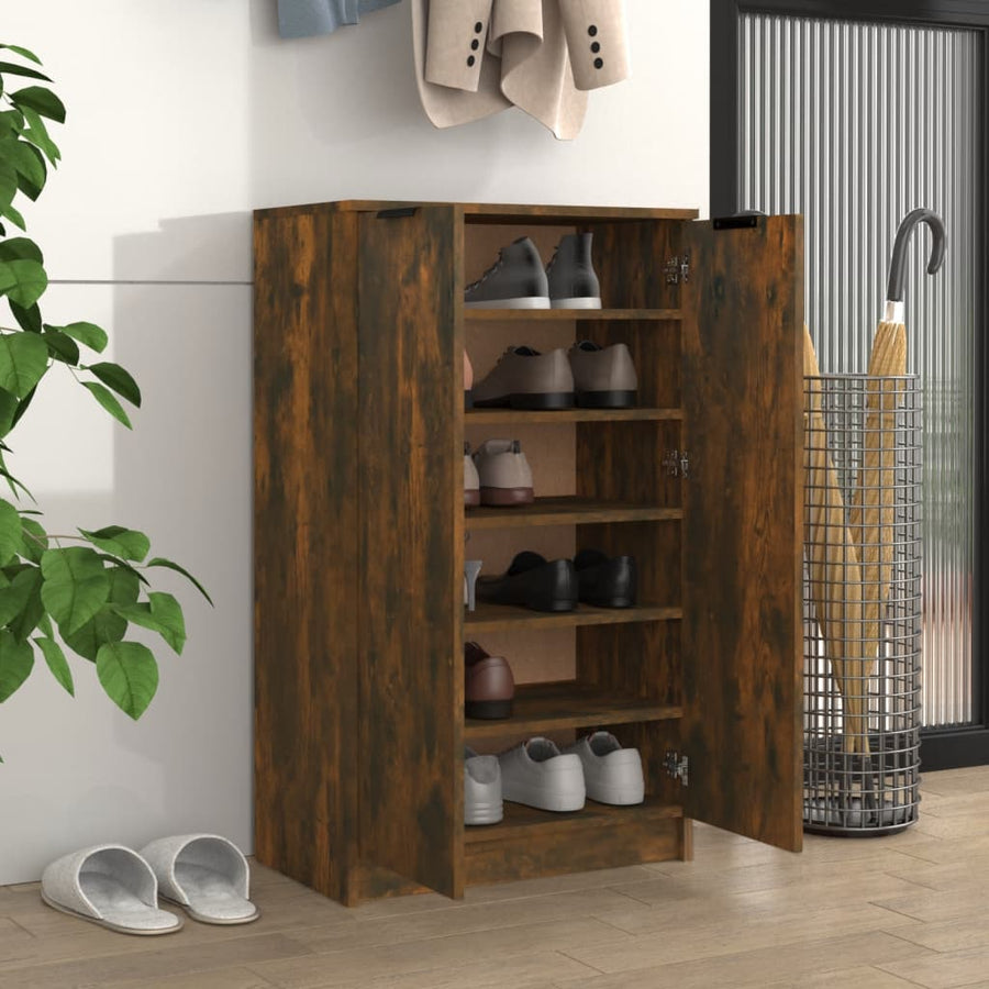 Schoenenkast 59X35X00 Cm Bewerkt Hout Kleurig Gerookt eiken
