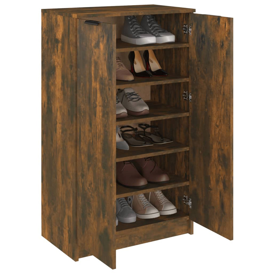 Schoenenkast 59X35X00 Cm Bewerkt Hout Kleurig Gerookt eiken