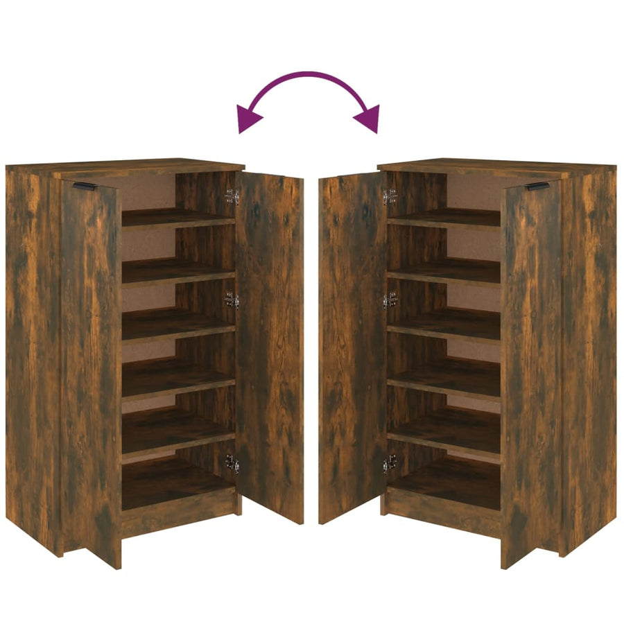 Schoenenkast 59X35X00 Cm Bewerkt Hout Kleurig Gerookt eiken