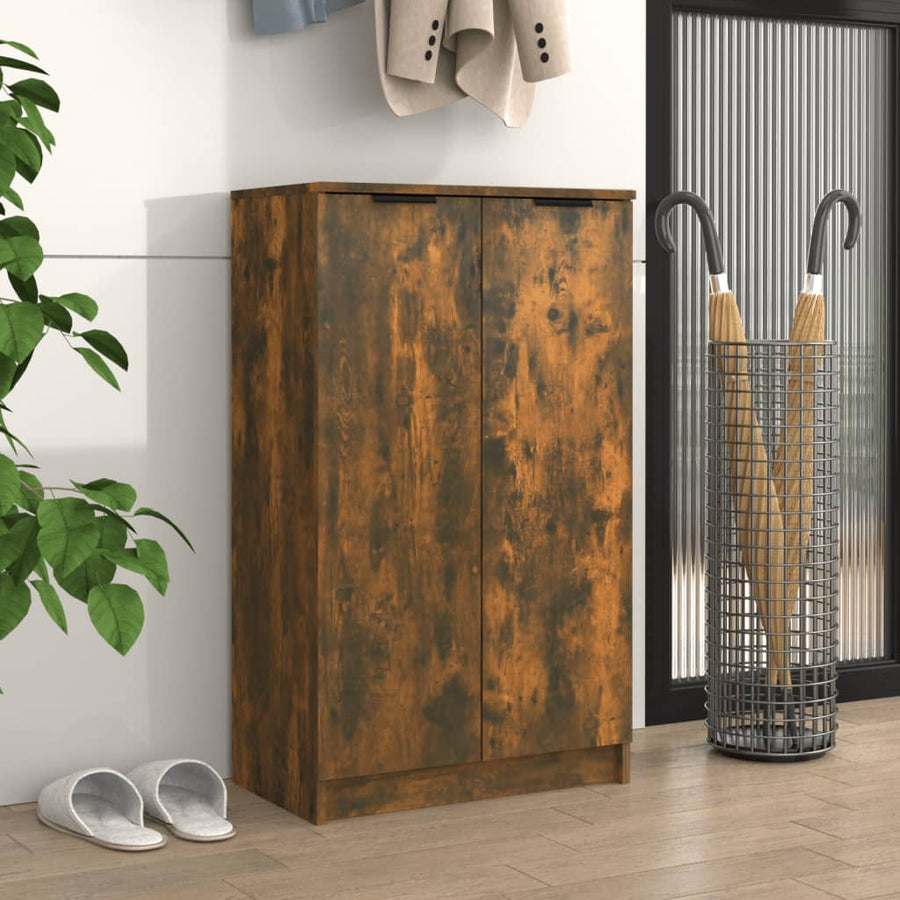 Schoenenkast 59X35X00 Cm Bewerkt Hout Kleurig Gerookt eiken