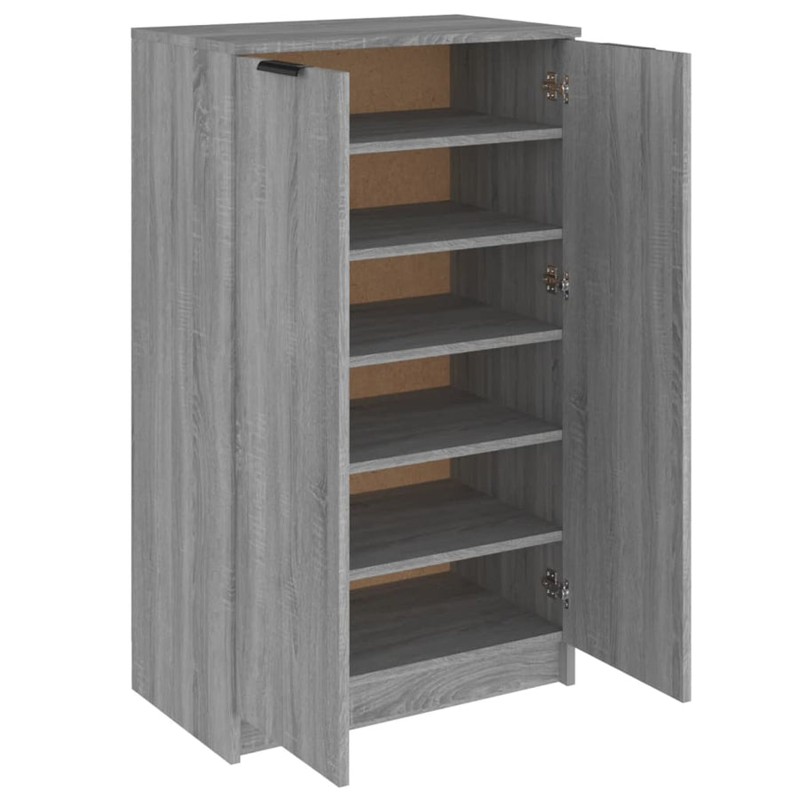 Schoenenkast 59X35X00 Cm Bewerkt Hout Eikenkleur Grijs sonoma