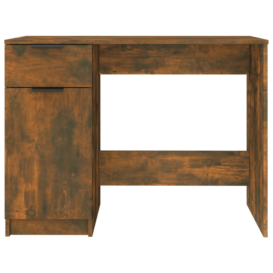 Bureau 100X50X75 Cm Bewerkt Hout Gerookt Eikenkleurig