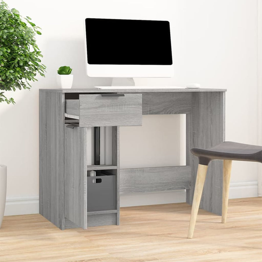 Bureau 100X50X75 Cm Bewerkt Hout Grijs Sonoma Eikenkleurig