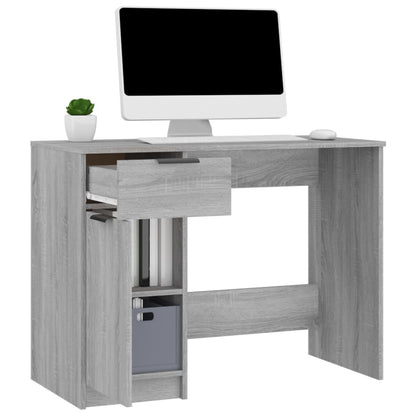Bureau 100X50X75 Cm Bewerkt Hout Grijs Sonoma Eikenkleurig