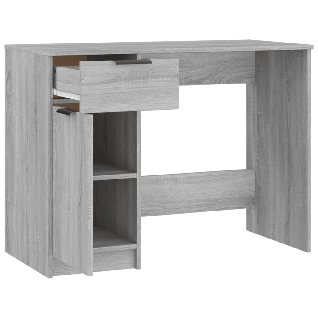 Bureau 100X50X75 Cm Bewerkt Hout Grijs Sonoma Eikenkleurig