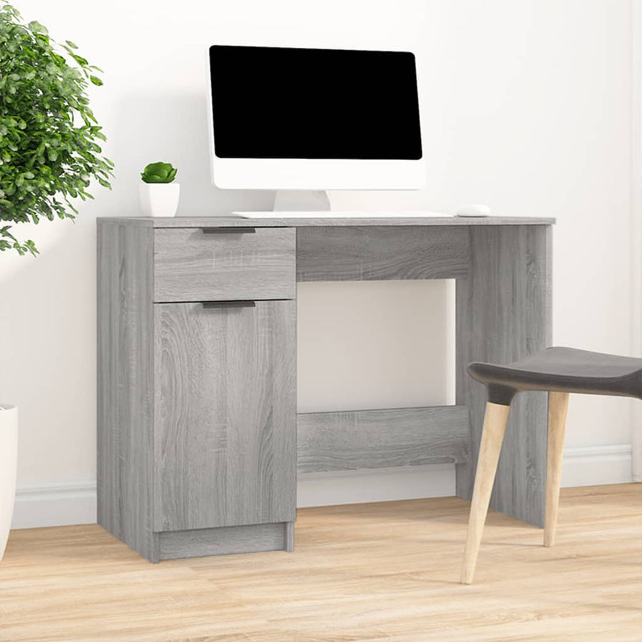 Bureau 100X50X75 Cm Bewerkt Hout Grijs Sonoma Eikenkleurig