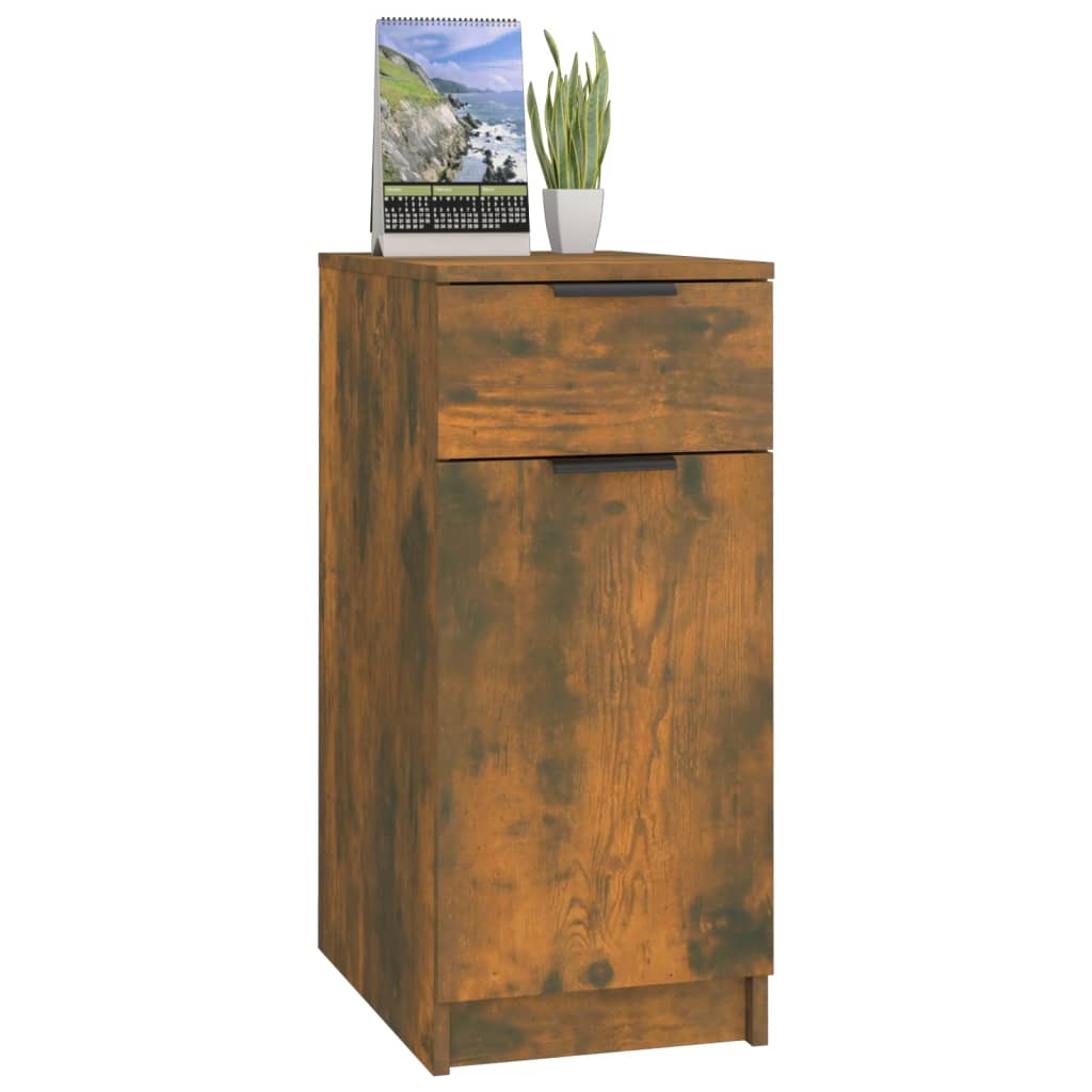Bureaukast 33,5X50X75 Cm Bewerkt Hout Gerookt Eikenkleurig