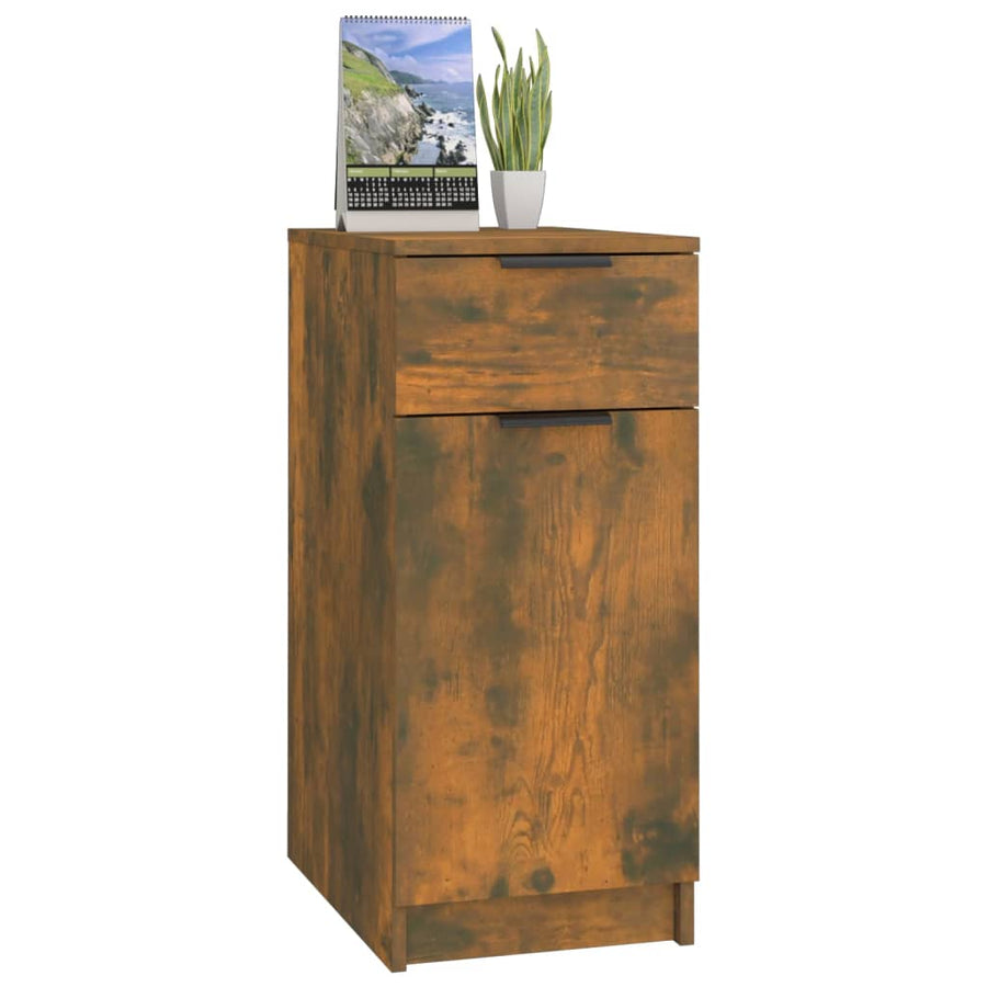 Bureaukast 33,5X50X75 Cm Bewerkt Hout Gerookt Eikenkleurig