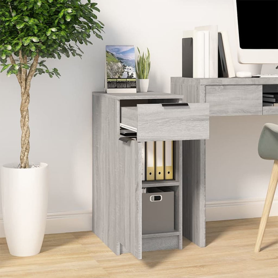 Bureaukast 33,5X50X75 Cm Bewerkt Hout Grijs Sonoma Eikenkleurig