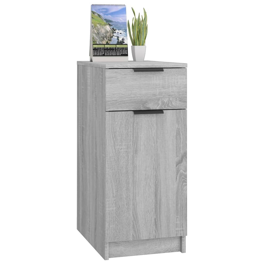 Bureaukast 33,5X50X75 Cm Bewerkt Hout Grijs Sonoma Eikenkleurig