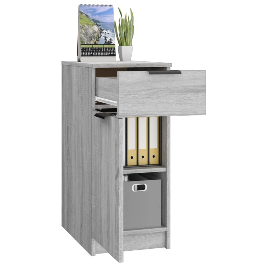 Bureaukast 33,5X50X75 Cm Bewerkt Hout Grijs Sonoma Eikenkleurig