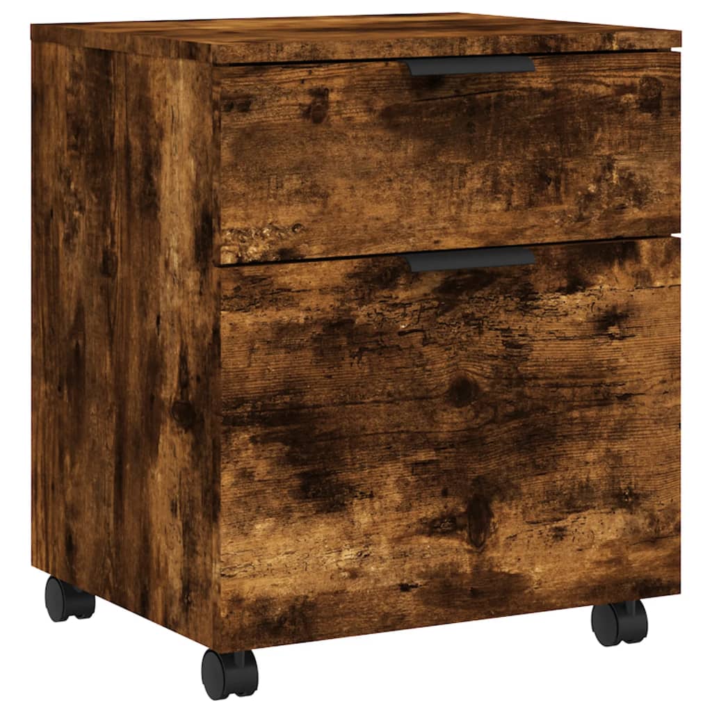 Dossierkast Verrijdbaar 45X38X54 Cm Bewerkt Hout Gerookt Eiken