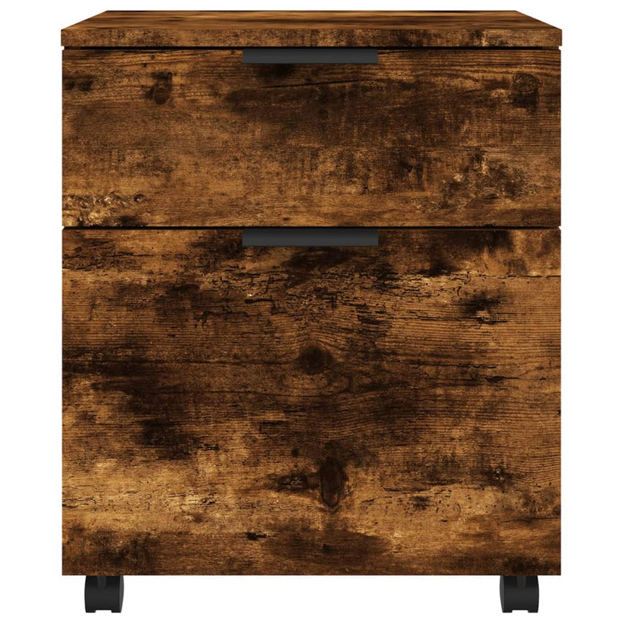 Dossierkast Verrijdbaar 45X38X54 Cm Bewerkt Hout Gerookt Eiken