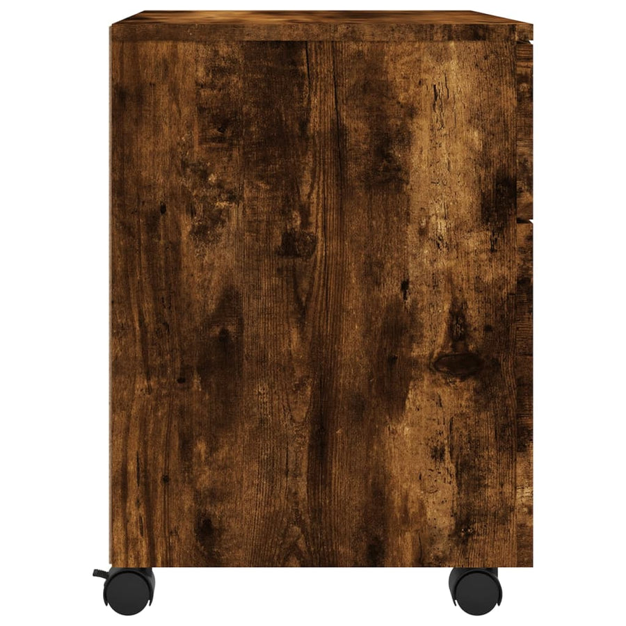 Dossierkast Verrijdbaar 45X38X54 Cm Bewerkt Hout Gerookt Eiken